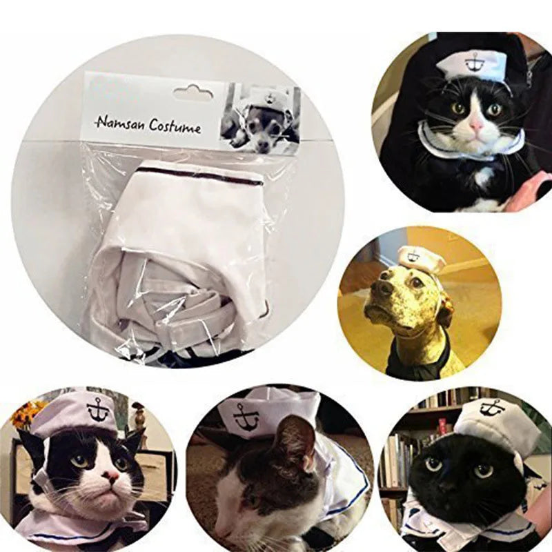 Navy Sailor Cat Costume