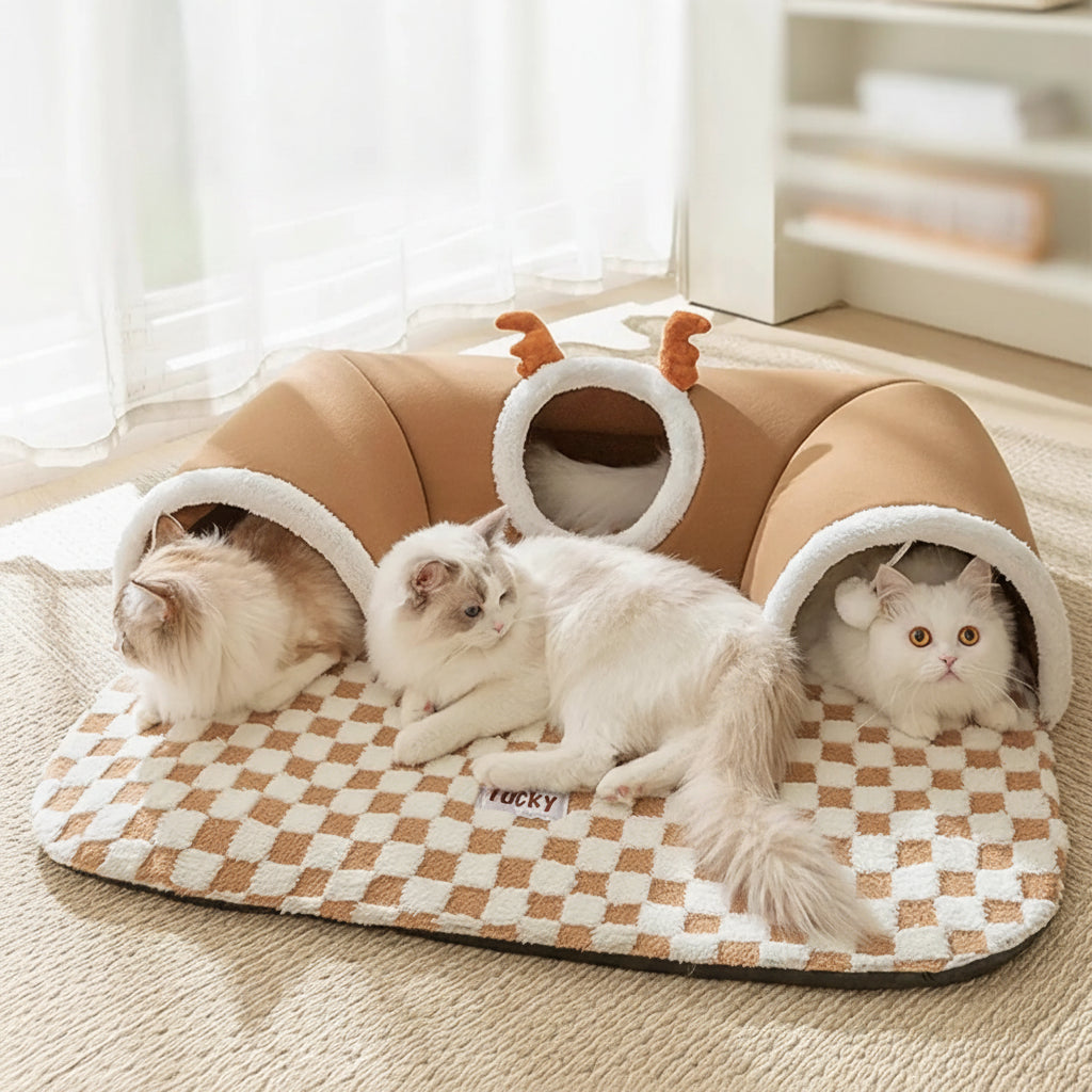 Cat Bed with Play Tunnels