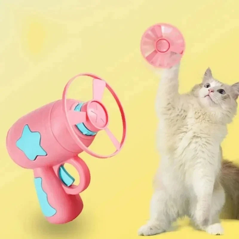 Flying Disc Gun Cat Toy
