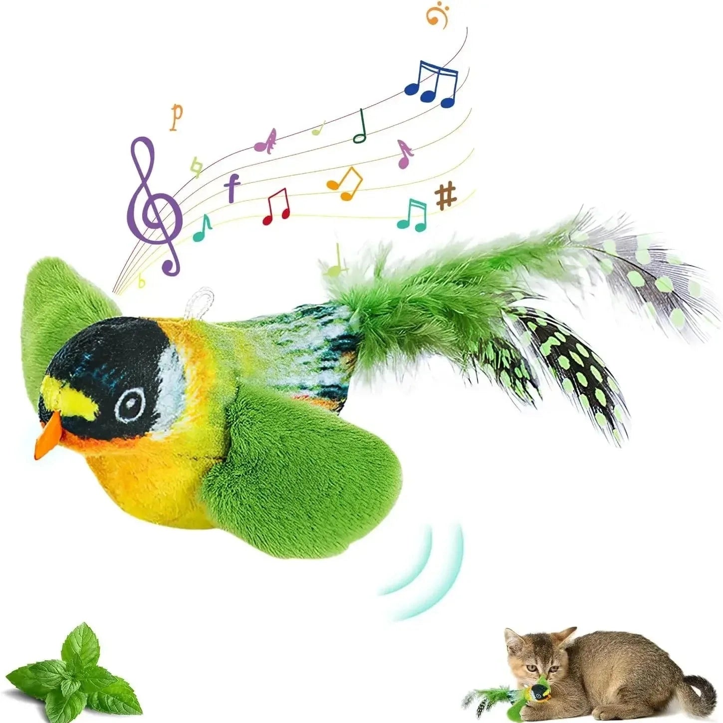 Bird Cat Toy with Real Sound