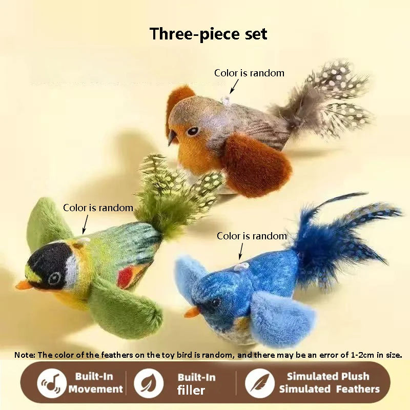 Bird Cat Toy with Real Sound