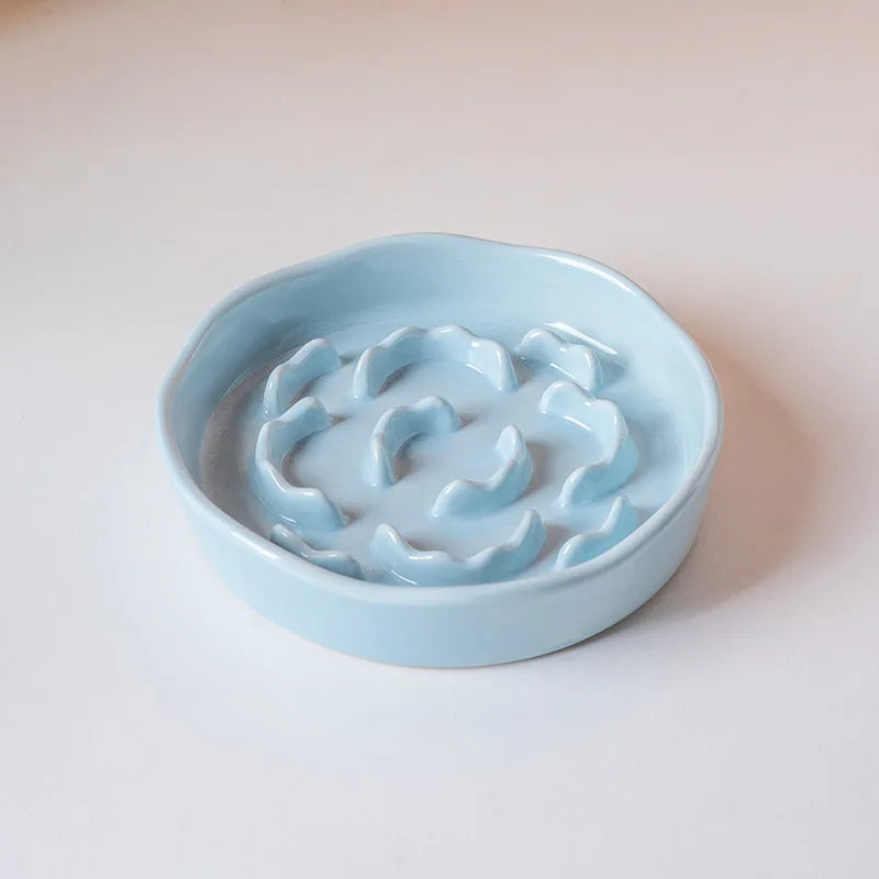 Ceramic Slow Food Cat Bowl