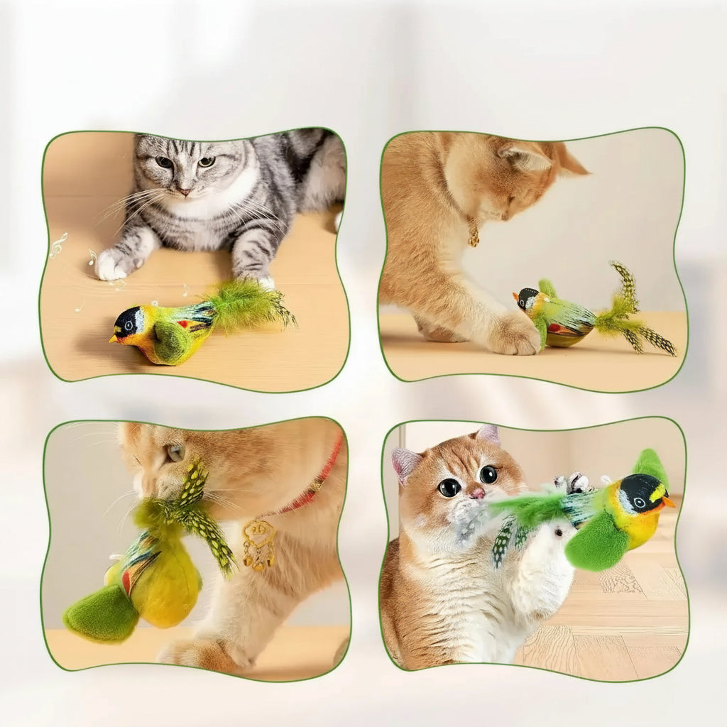 Bird Cat Toy with Real Sound