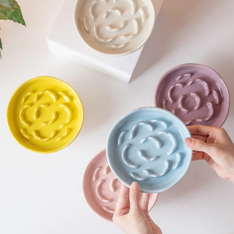 Ceramic Slow Food Cat Bowl
