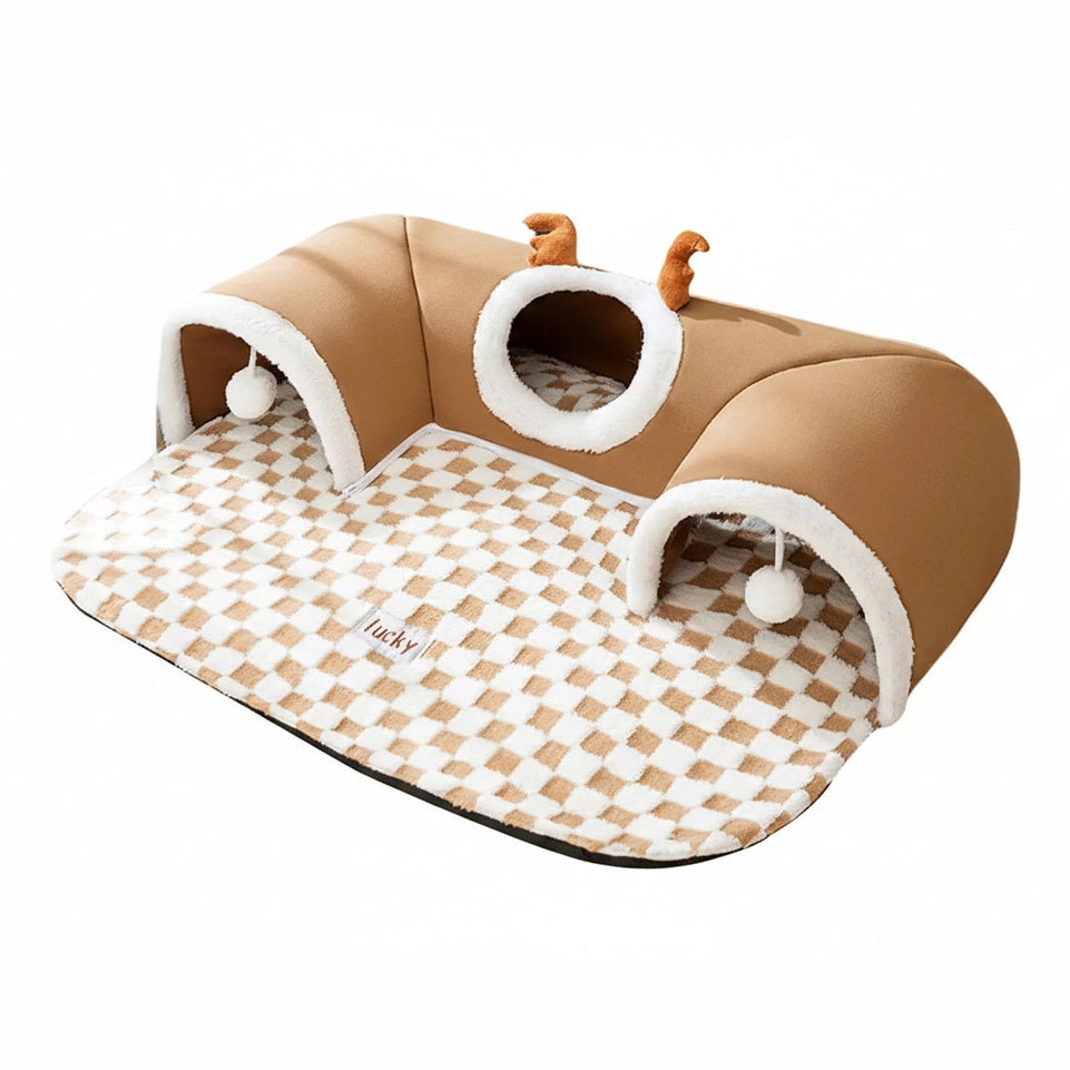Cat Bed with Play Tunnels