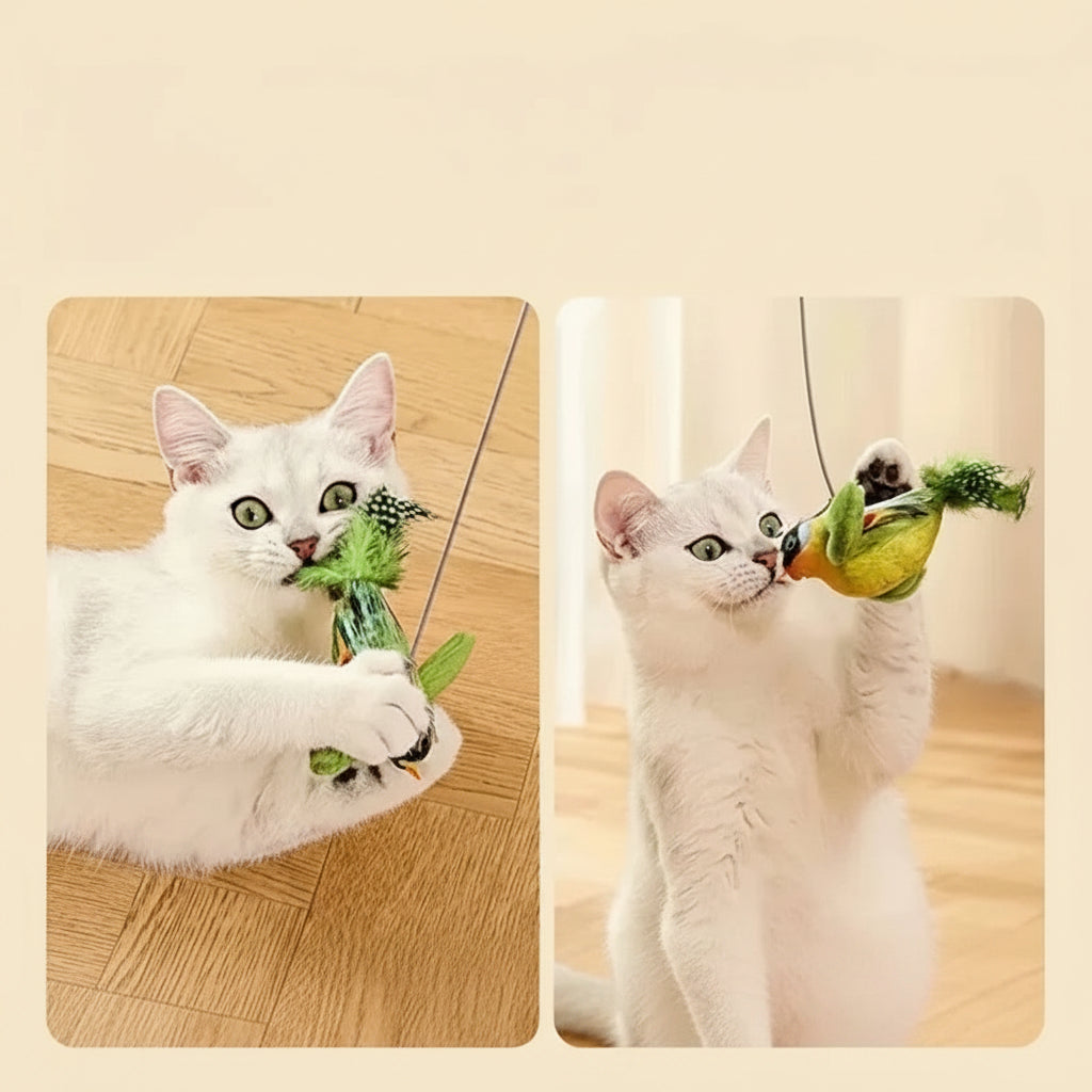 Bird Cat Toy with Real Sound